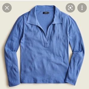 J. Crew Ribbed polo T-shirt Delphinium Blue NWT
